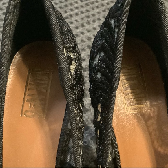 Mix No.6 women’s black lace peep toe platform stilettos pumps heels 8 - Picture 7 of 7